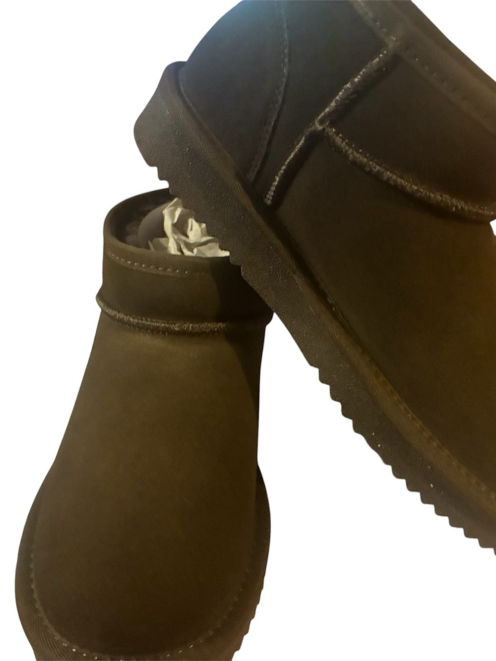 DREAM PAIRS Ankle Mini women Boots Faux Fur Lining On Memory Foam taupe size 7